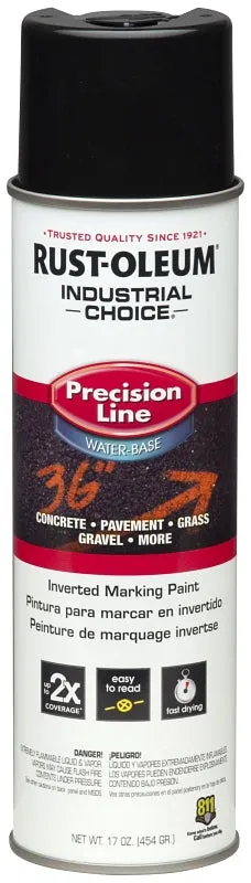 Rust-Oleum 1875838 Inverted Marking Spray Paint, Black, 17 oz, Can :CAN: QUANTITY: 1